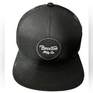 Brixton Oath Black Mesh Trucker Snapback Hat Adjustable NWT